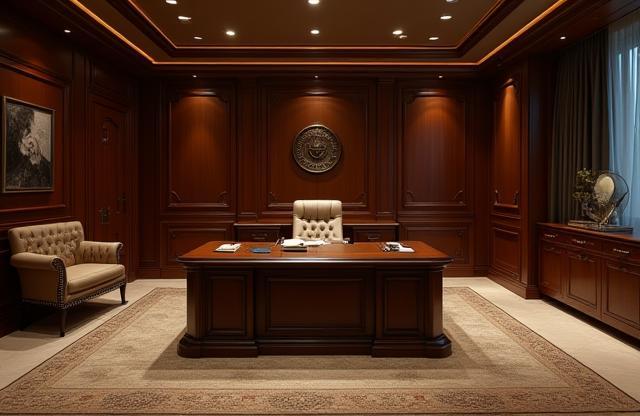 Executive office in a bank setting