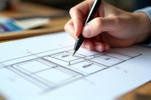 Custom furniture design sketch
